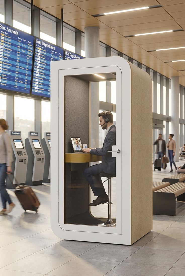 Akustická kabina SilentBox na letišti