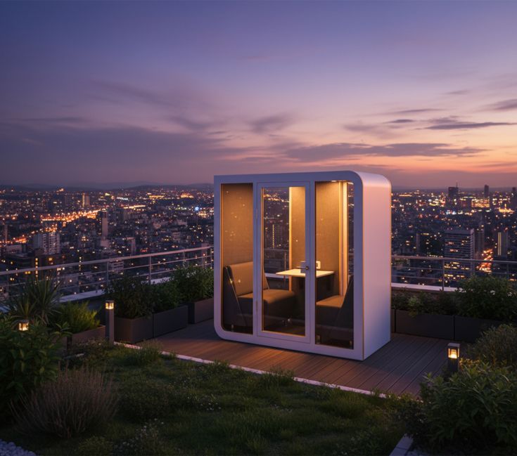 Kabina SilentBox na střešní terase