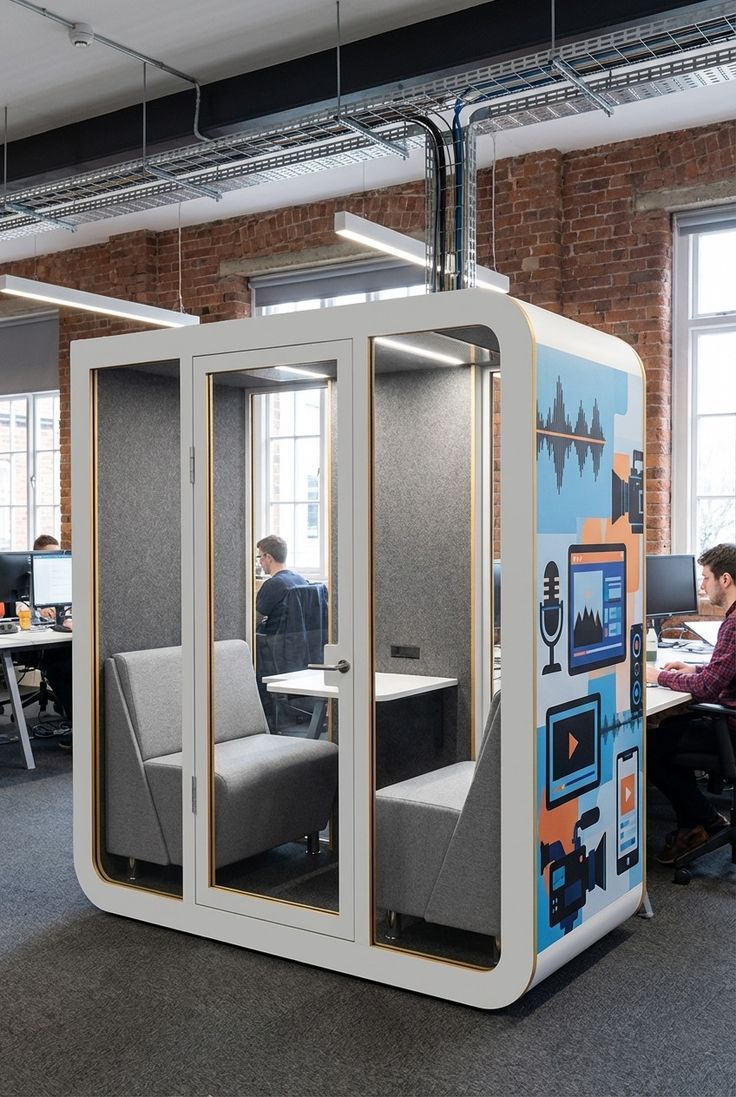 Akustická kabina v kreativním studiu